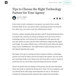 Tips to Choose the Right Technology Partner for Your Agency