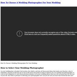 How To Choose A Wedding Photographer For Your Wedding