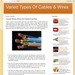 Choose Wisely Wires And Cables Exporters