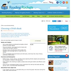 Reading Rockets: Choosing a Child's Book