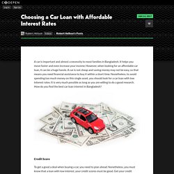 Choosing a Car Loan with Affordable Interest Rates by Robert Hellson on CodePen