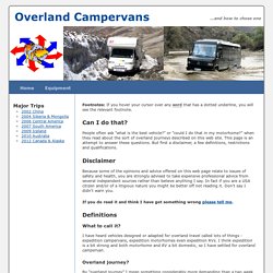 Choosing an Overland Campervan