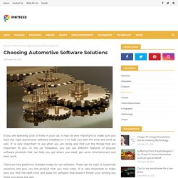 Choosing Automotive Software Solutions
