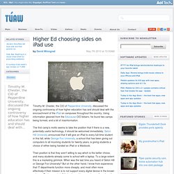Higher Ed choosing sides on iPad use