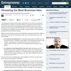 Choosing the Best Business Idea - Entrepreneur.com