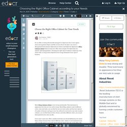 Choosing the Right Office Cabinet according to your Needs