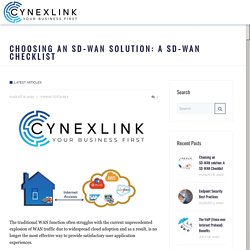 Choosing an SD-WAN solution: A SD-WAN Checklist - Cynexlink