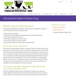 Choosing The Right Chicken Coop