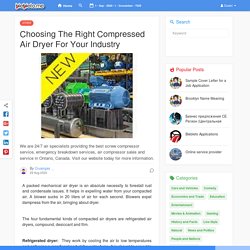 Choosing The Right Compressed Air Dryer For Your Industry