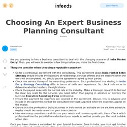Choosing An Expert Business Planning Consultant