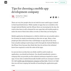 Tips for choosing a mobile app development company - Branding Pilots - Medium