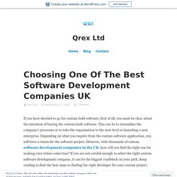 Choosing One Of The Best Software Development Companies UK