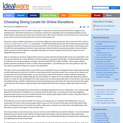 Choosing Giving Levels for Online Donations