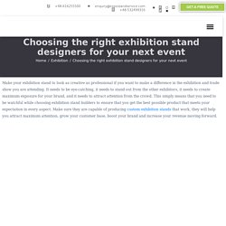 Choosing the right exhibition stand designers for your next event - Expo Stand Services
