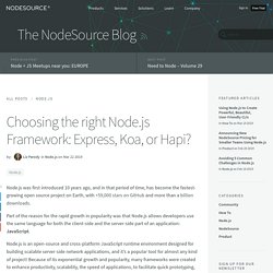 Choosing the right Node.js Framework: Express, Koa, or Hapi?