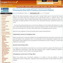 Choosing the Most SEO-Friendly e-Commerce Platform