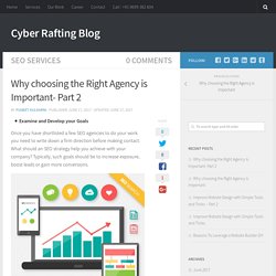 Why choosing the Right Agency is Important- Part 2 - Cyber Rafting Blog