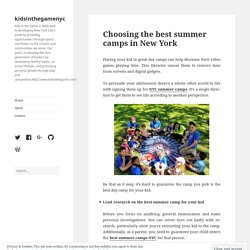 Choosing the best summer camps in New York – kidsinthegamenyc