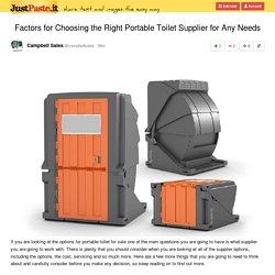 Factors for Choosing the Right Portable Toilet Supplier for Any Needs