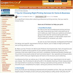 7 Tips for Choosing Right Printing Services for Home & Business - Publishing