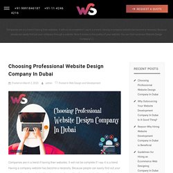 Choosing Professional Website Design Company In Dubai