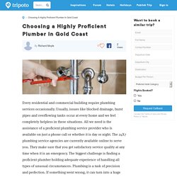 Choosing a Highly Proficient Plumber in Gold Coast