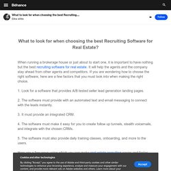 What to look for when choosing the best Recruiting.... on Behance