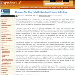 Choosing The Most Reliable Structural Engineer In Sydney