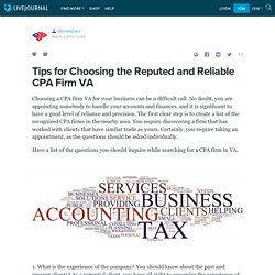 Tips for Choosing the Reputed and Reliable CPA Firm VA: ultimatetacs