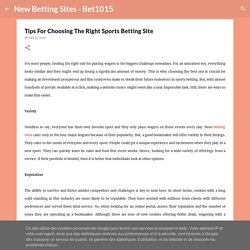 Tips For Choosing The Right Sports Betting Site