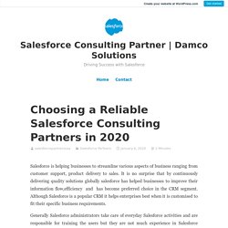 Choosing a Reliable Salesforce Consulting Partners in 2020