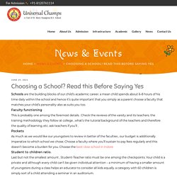 Choosing a School? Read this Before Saying Yes