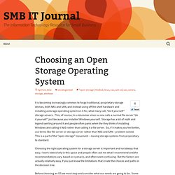 Choosing an Open Storage Operating System