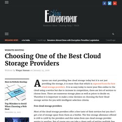 Choosing One of the Best Cloud Storage Providers