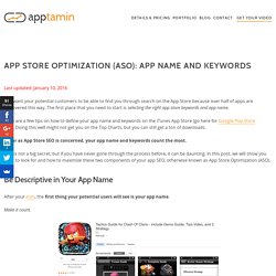 Choosing App Store Keywords and App Name for ASO