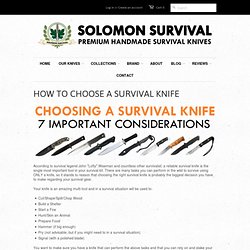 Choosing a Survival Knife - Survival Knives