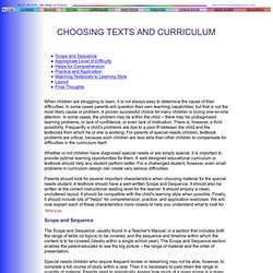 Choosing Texts and Curriculum