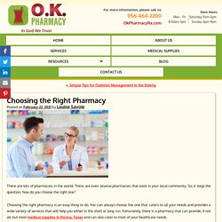 Choosing the Right Pharmacy