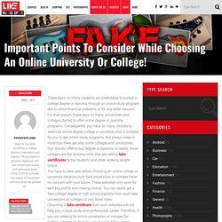 Choosing An Online University Or College