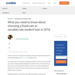 Choosing a fixed-rate or variable-rate student loan in 2016