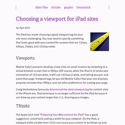 Choosing a viewport for iPad sites - Allen Pike