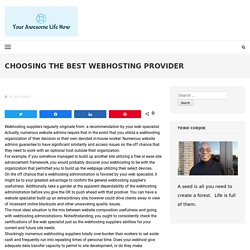 Choosing the Best Webhosting Provider