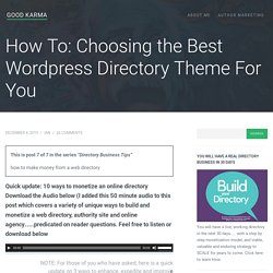 How To: Choosing the Best WordPress Directory Theme For You