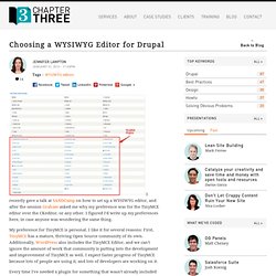 Choosing a WYSIWYG Editor for Drupal