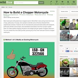 How to Build a Chopper Motorcycle: 8 steps