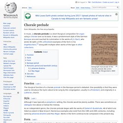 Chorale prelude - Wikipedia