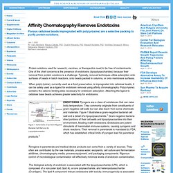 Affinity Chormatography Removes Endotoxins - Porous cellulose beads impregnated with poly(µ-lysine) are a selective packing to purify protein solutions. - BioPharm International