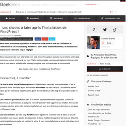 Les choses à faire après l'installation de WordPress !