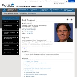 Roch CHOUINARD - Faculté des sciences de l'éducation - Université de Montréal