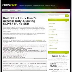 Restrict a Linux User’s Access: Only Allowing SCP/SFTP, no SSH